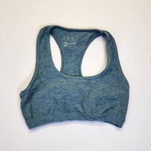 ​Peloton Teal Blue Heathered Racerback Sports Bra Size Small - Keyhole Cutout